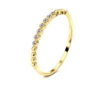 Gold Plated CZ Silver Rings NSR-2427-GP
